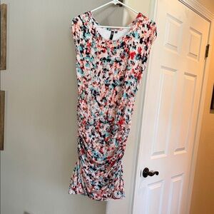 Floral Print Sleeveless ruched  Dress